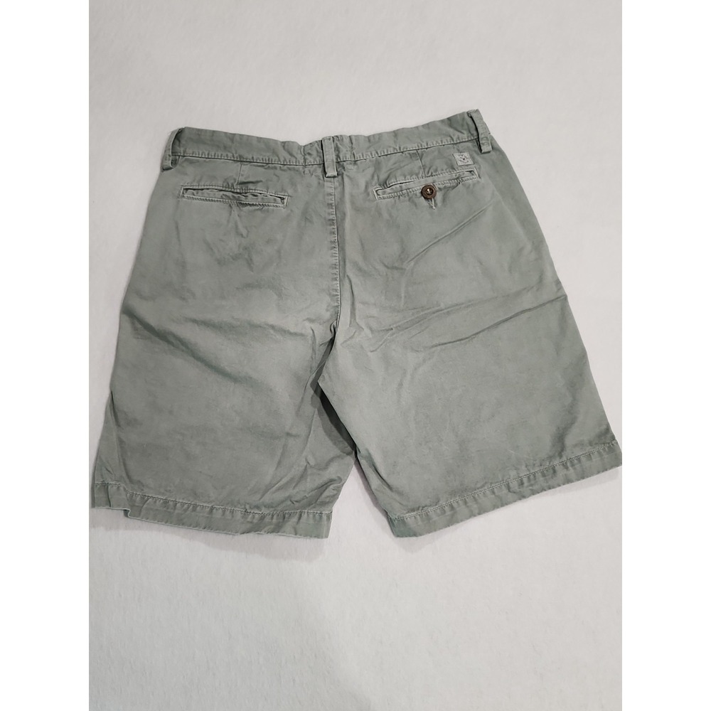 American Eagle Shorts Mens 34 Prep Fit Olive Green Chino Casual Flat Front - Picture 9 of 11